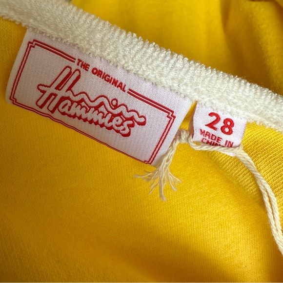 NWT Hammie’s Terry Cloth Romper with white piping in yellow poppy size small - Picture 8 of 9